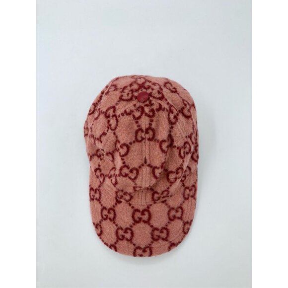 Gucci Pink Wool GG Pattern Baseball Cap With Adjustable Strap - Picture 6 of 10